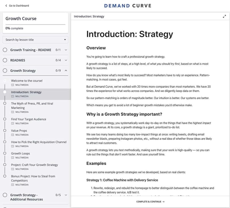 Demand Curve's course