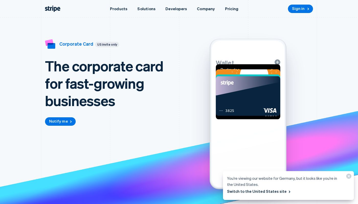 Stripe Corporate Card