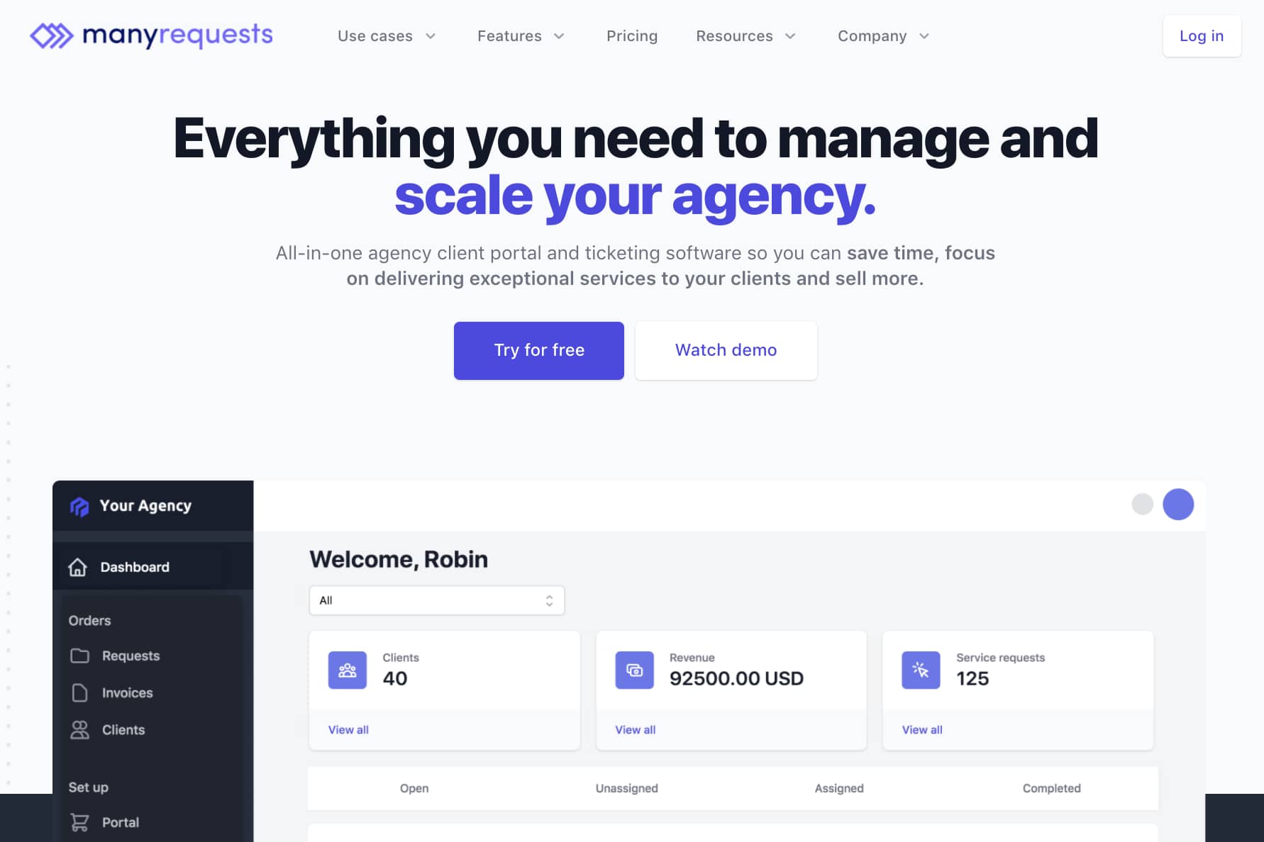 ManyRequests Landing Page