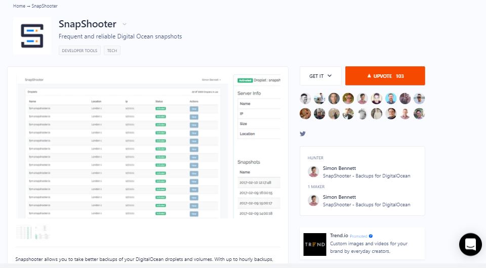 SnapShooter Product Hunt Launch