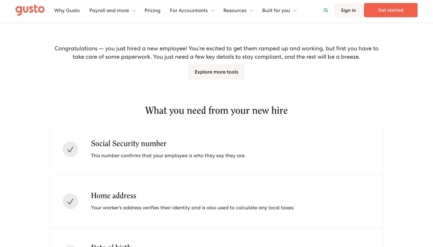 Employee Onboarding Checklist by Gusto