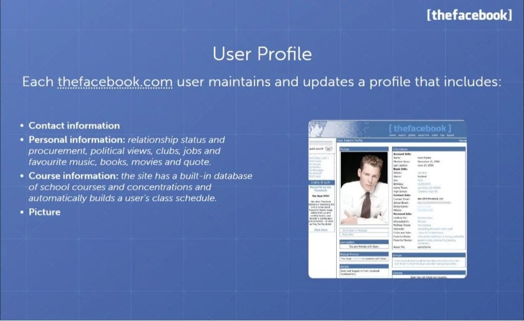 Facebook Slide 3: User Profile