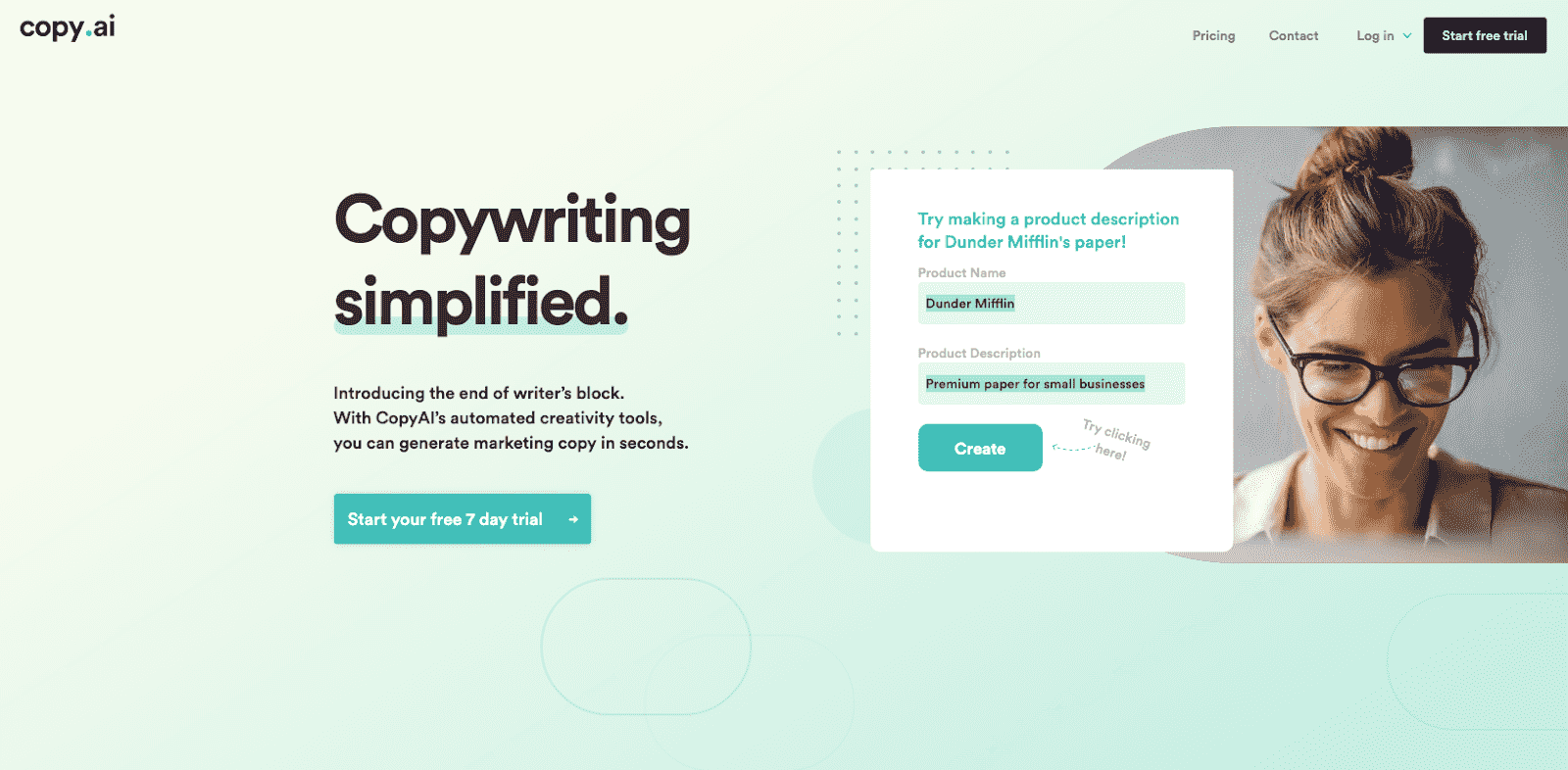 CopyAI Landing Page