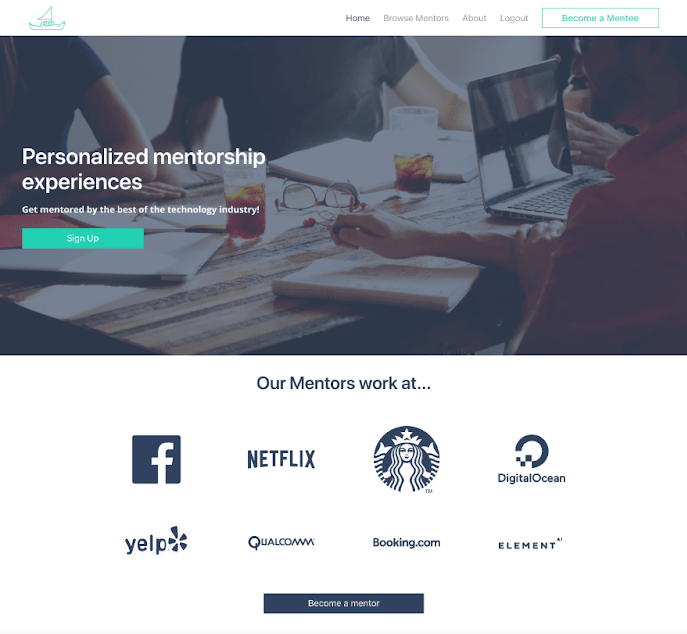 MentorCruise Landing Page v1