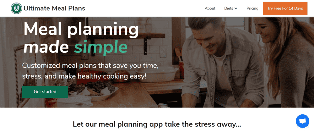 Ultimate Meal Plans Landing Page