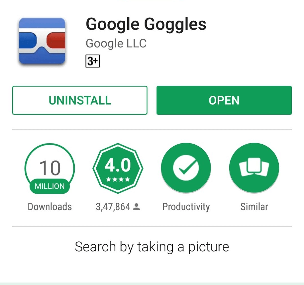 Google Goggles app