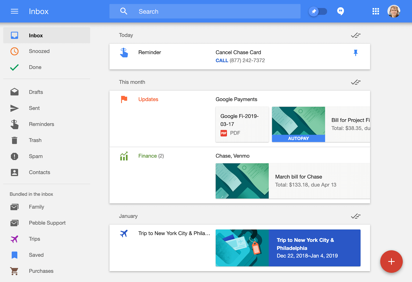 Google Inbox UX