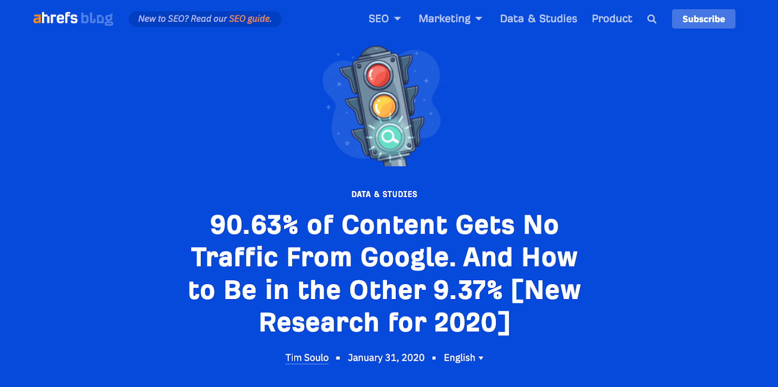 Ahrefs data-centric article